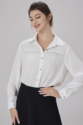 بلوزة شيفون بكلف كريستال