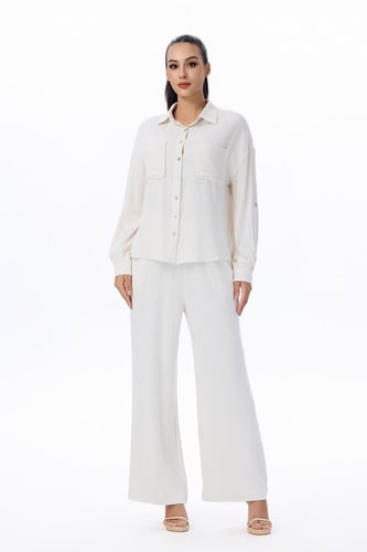 بلوزة كاجوال بجيوب أمامية