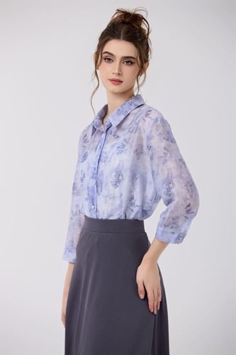 بلوزة شيفون بنفسجي