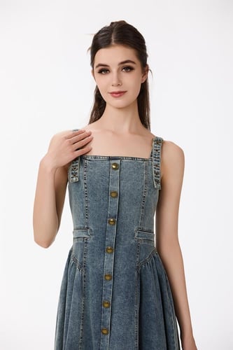 فستان جينز قصة كورسية