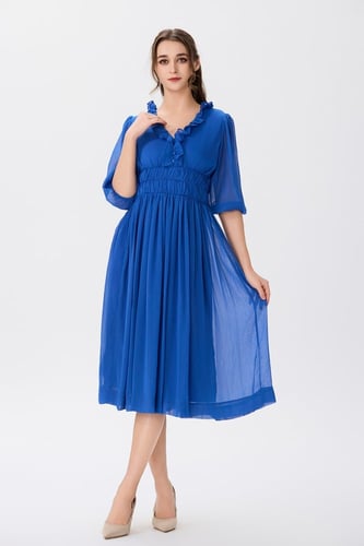 فستان شيفون ازرق ملكي