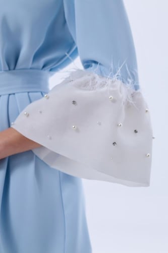 فستان سماوي كريب اورغنزا