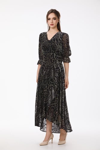 فستان طبع مخمل