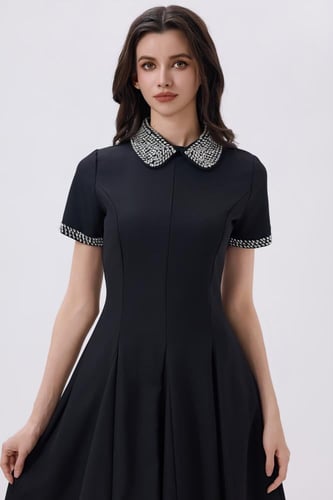 فستان أسود ميدي