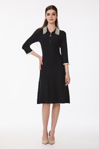 فستان استرتش اسود مع كلف