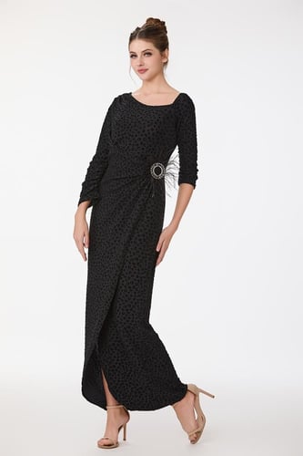 فستان طبع مخمل بنقشة الفهد