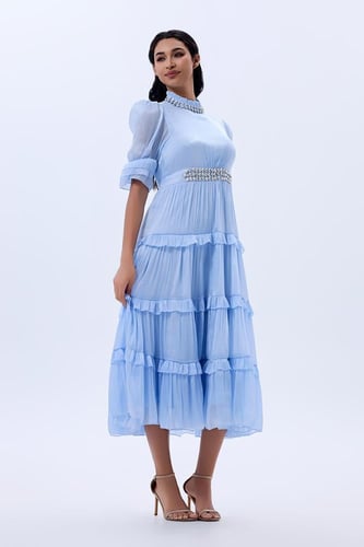 فستان شيفون مع كريستال