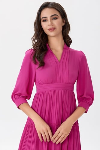 فستان شيفون فوشيا