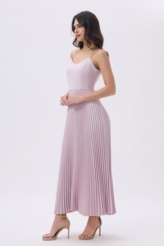 فستان زهري قطعتين