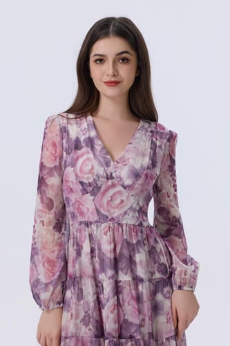 فستان بطبعة الزهر