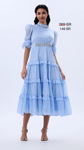 فستان شيفون مع كريستال