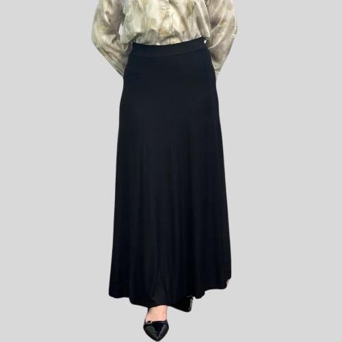 تنورة قطن كلوش مكسر أسود