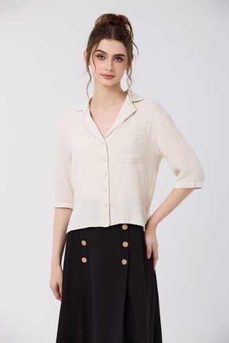 بلوزة كتان ببج