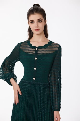 فستان دانتيل زيتي