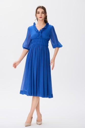 فستان شيفون ازرق ملكي