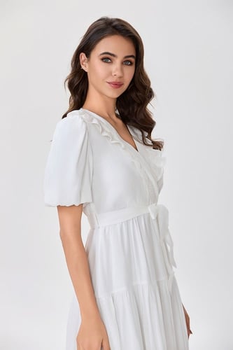 فستان سادة ميدي