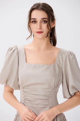 فستان ستان بيج غامق