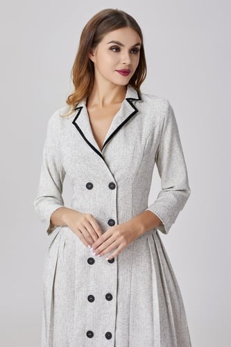 فستان تويد رمادي