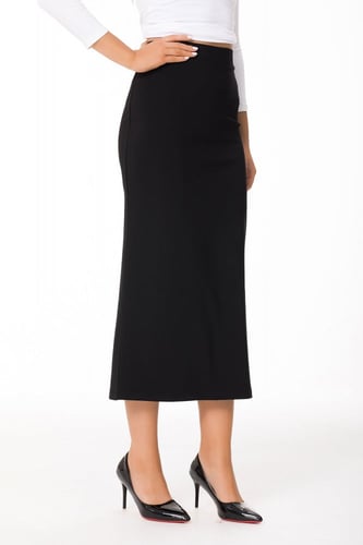 تنورة اسود ميدي