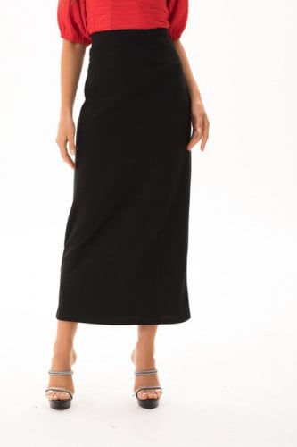 تنورة كريب استرتش ميدي