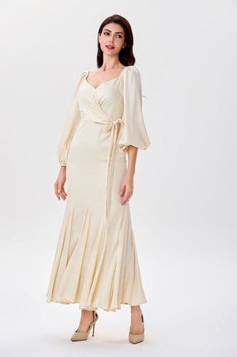 فستان ستان بيج