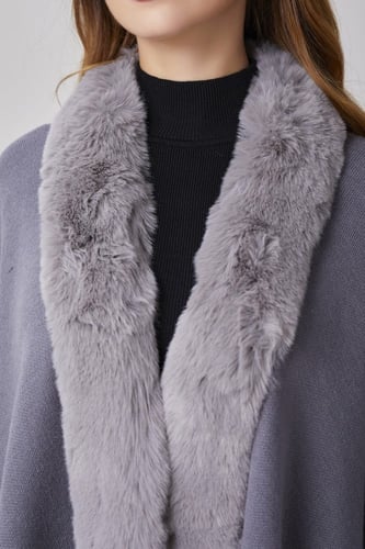 جاكيت صوف ناعم رمادي