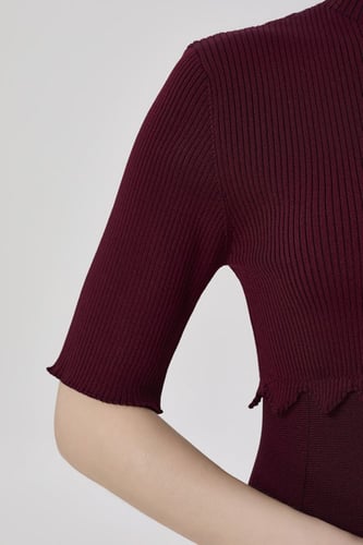 فستان استرتش عنابي