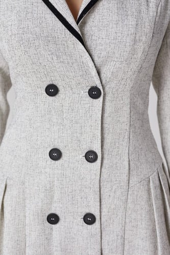 فستان تويد رمادي