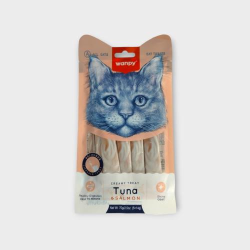 Wanpy Creamy Treats Tuna&salmon 5x14g مكافأت أكل ق...