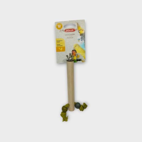 ZOLUX #134057 Wood Perch With Rope Medium BIRD TOY...