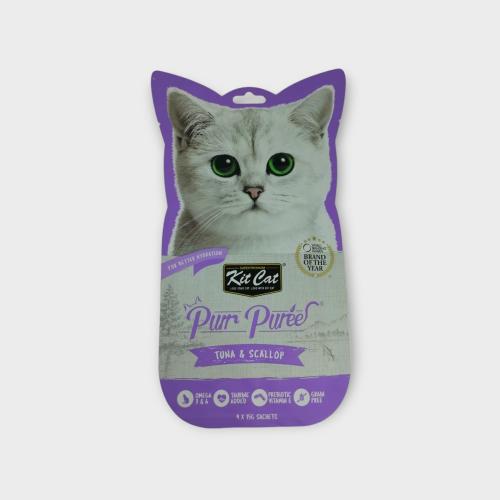 Kit Cat Purr Puree KC867 TUNA & SCALLOP 4x15g مكاف...