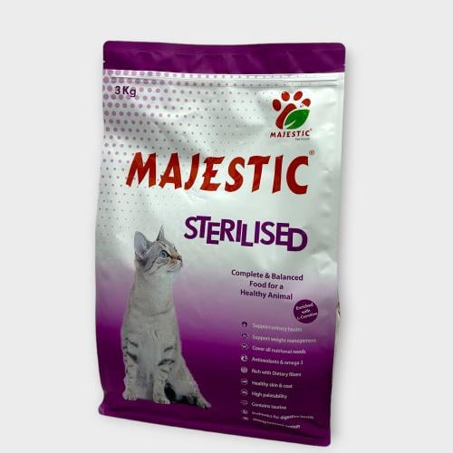 MAJESTIC STERILISED 3KG أكل قطط جاف