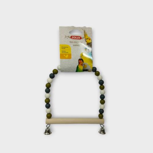 ZOLUX #134010 Bead Swing with Wood Perch BIRD TOY...