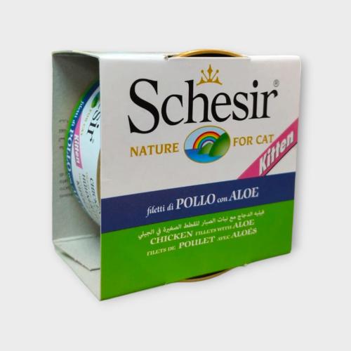 Schesir wet food Kitten Chicken with Aloe 85g معلب...