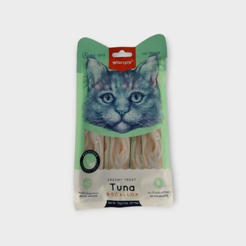 Wanpy Creamy Treats Tuna&scallop 5x14g مكافأت أكل...
