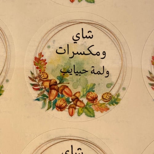 ستيكرز مكسرات ورقة فيها 15 ستيكرز