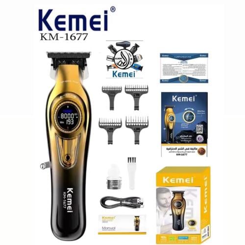 kemei 1677 مكينة دقن وتحديد شاشة بسرعة 8000PRM