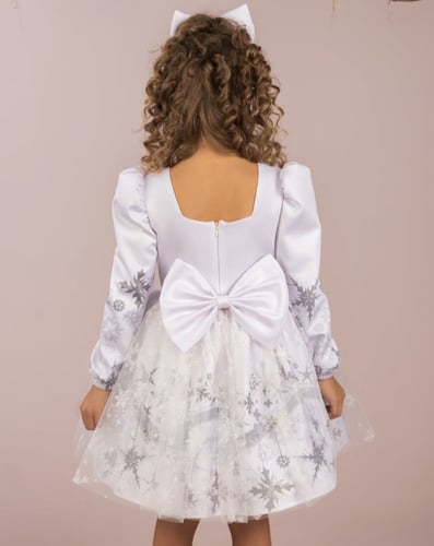 فستان بنات -فروزن الابيض الفاخر