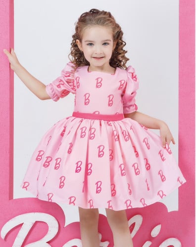 فستان بنات -باربي b