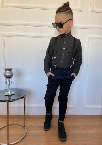 طقم ولادي -بنطلون وقميص وربطة عنق