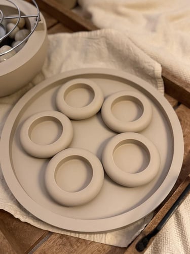 صينية مع 5 كوستر