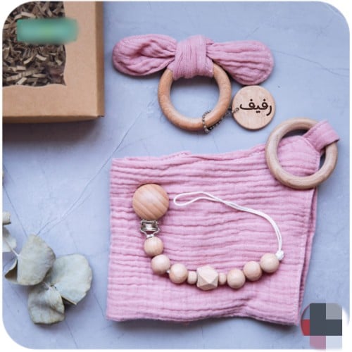 طقم قماش وردي