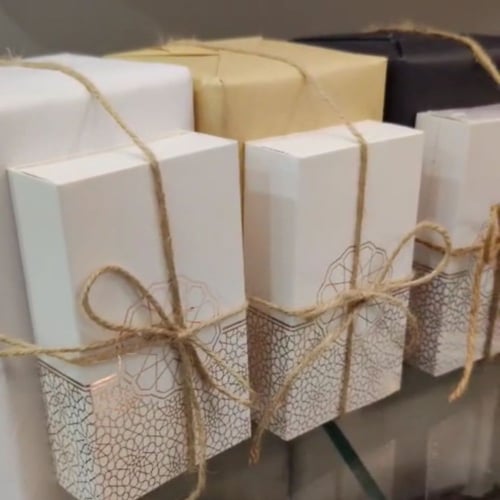 مبخرة إلكترونية + اوقية مروكي محسن + كتابة وتغليف...