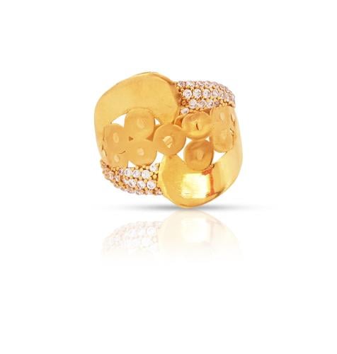 خاتم ذهب - عيار 21- 5.250 جرام تقريباً- مقاس 20