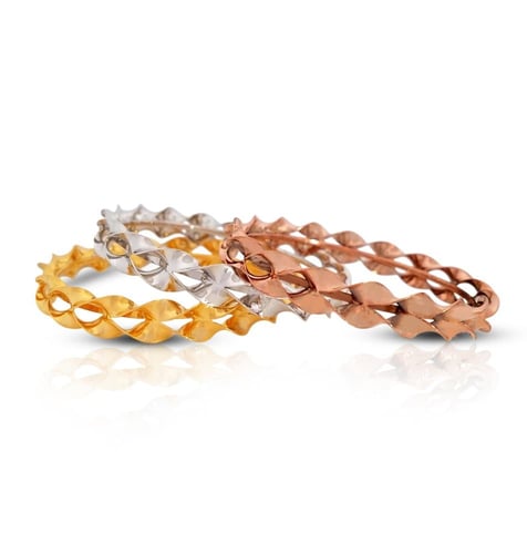 بنجرة ذهب أبيض -عيار 21 من مقاس 11 الى مقاس 25