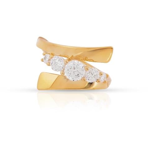 خاتم ذهب ناعم وفخم - عيار 18- 2.090 جرام تقريباً