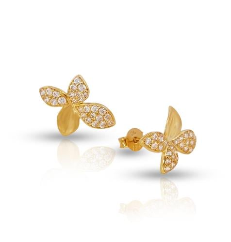 حلق ذهب تصميم وردة انيق - عيار 18-0.960 جرام تقريب...