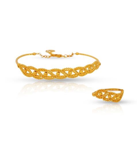 اسوارة وخاتم ذهب - عيار 21- 10.51 جرام تقريباً