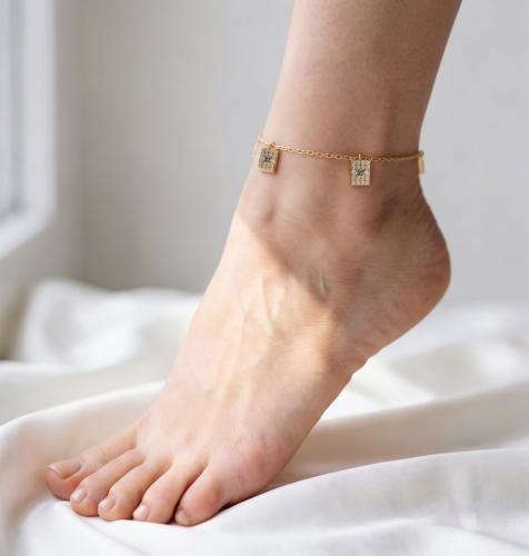 Ankle bracelet gold - 18 karat - approximately 1.29 grams