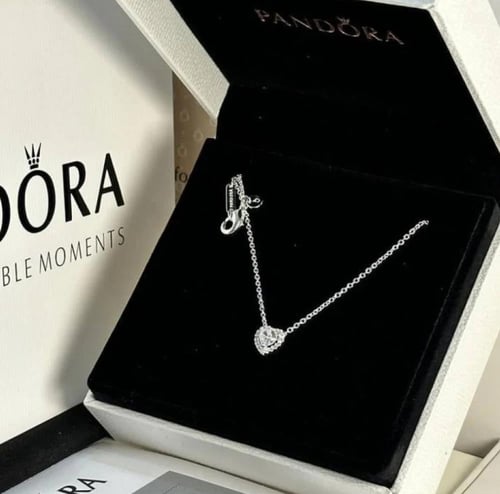 سلسال باندورا PANDORA قلب فضي شامل الملحقات